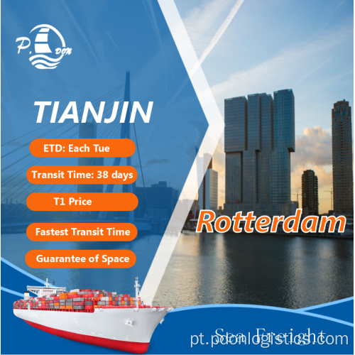 Frete marinho de Tianjin a Roterdã